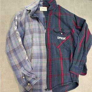 Zippered Split Oversized Flannel Size Small
